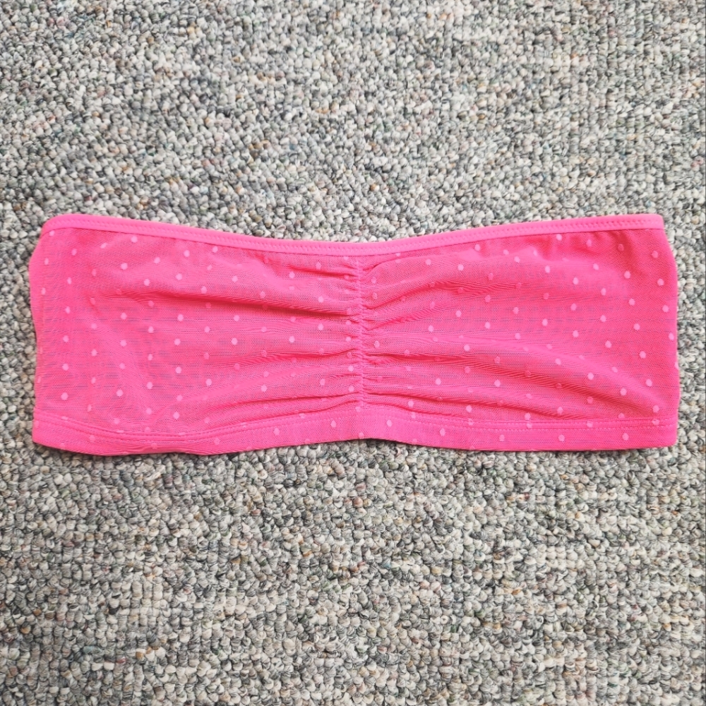 Under Armour Undercover Strapless Pink Dotted Mesh Bra M